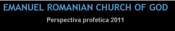 Perspectiva profetica 2011 - Lazar Gog