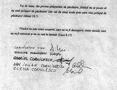 membri ai familiei Cornilescu