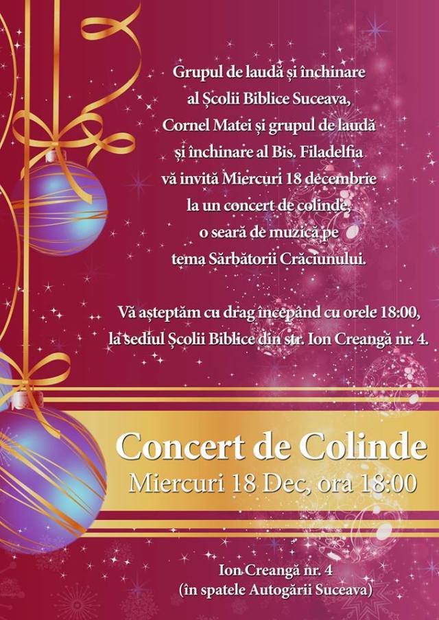 Concert de colinde la Suceava