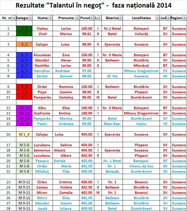 talantul in negot - etapa nationala 2014