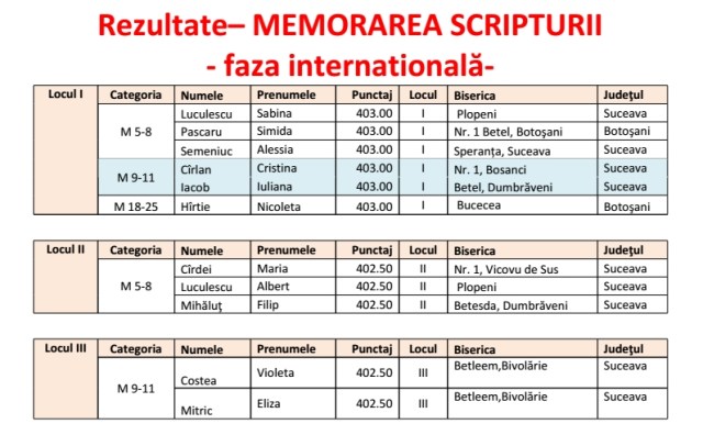 Talantul in negot 1 - faza internationala  2014