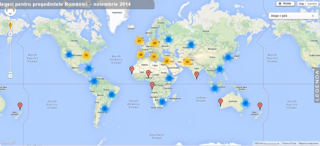 harta sectii de votare in strainatate