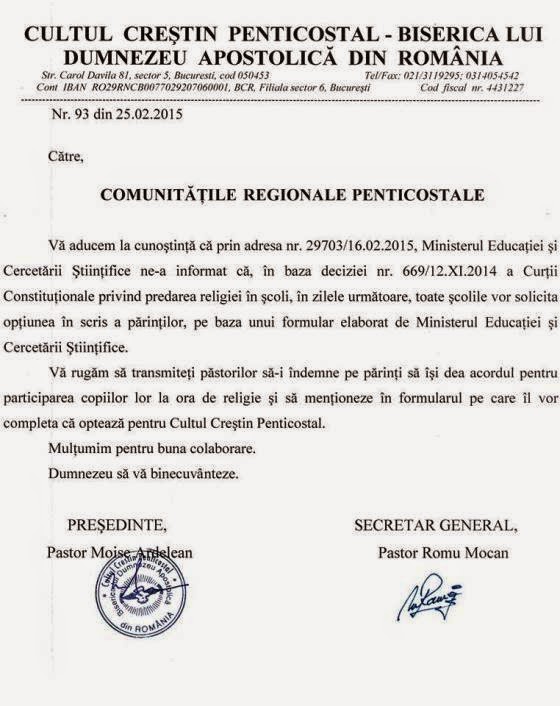 cultul Penticostal din Romania despre religie