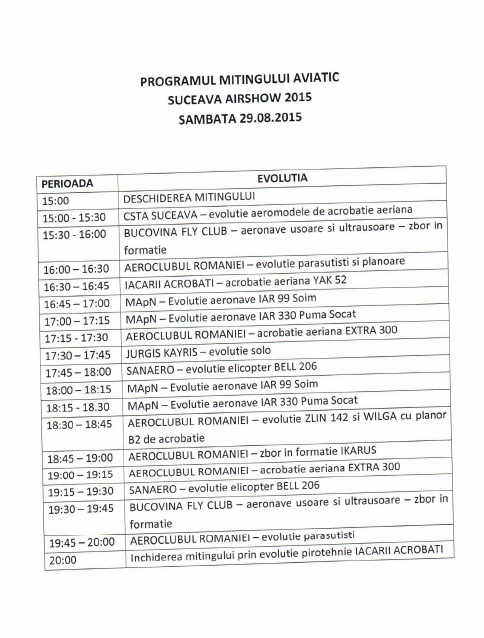Airshow 2015 - program