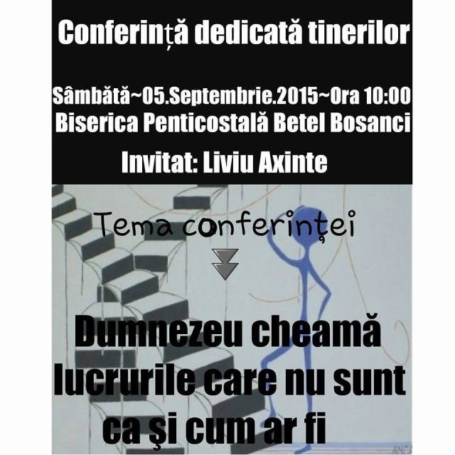 Conferinta tineret Comunitatea Penticostala Suceava