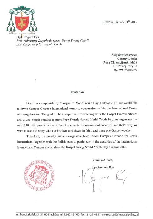 Campus Crusade for Christ letter