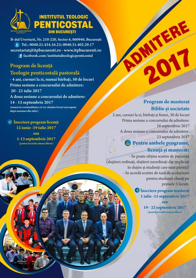 Admitere 2017 Institutul Teologic Penticostal Suceava