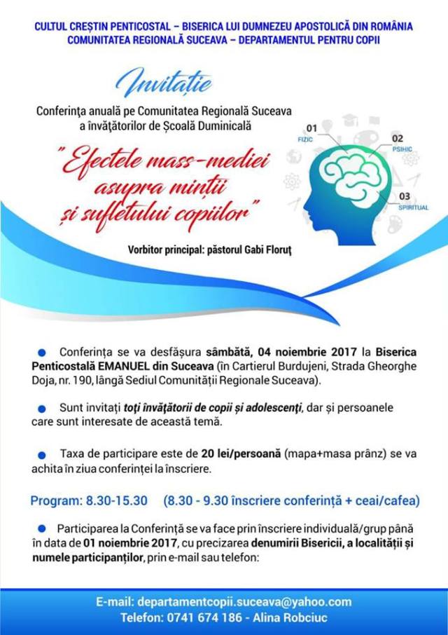 Conferinta tineret Comunitatea Penticostala Suceava