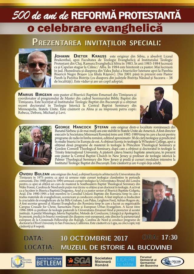 Reforma Protestanta eveniment Suceava