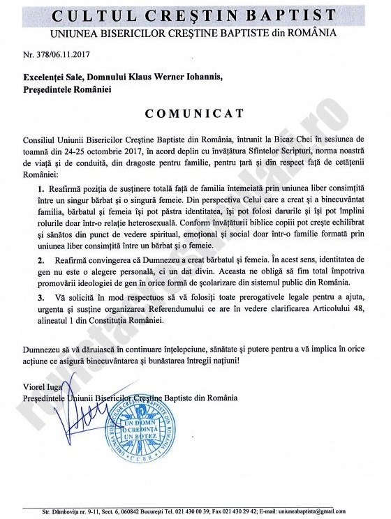 Comunicat-Președinte