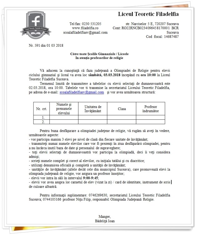 olimpiada religie 2018